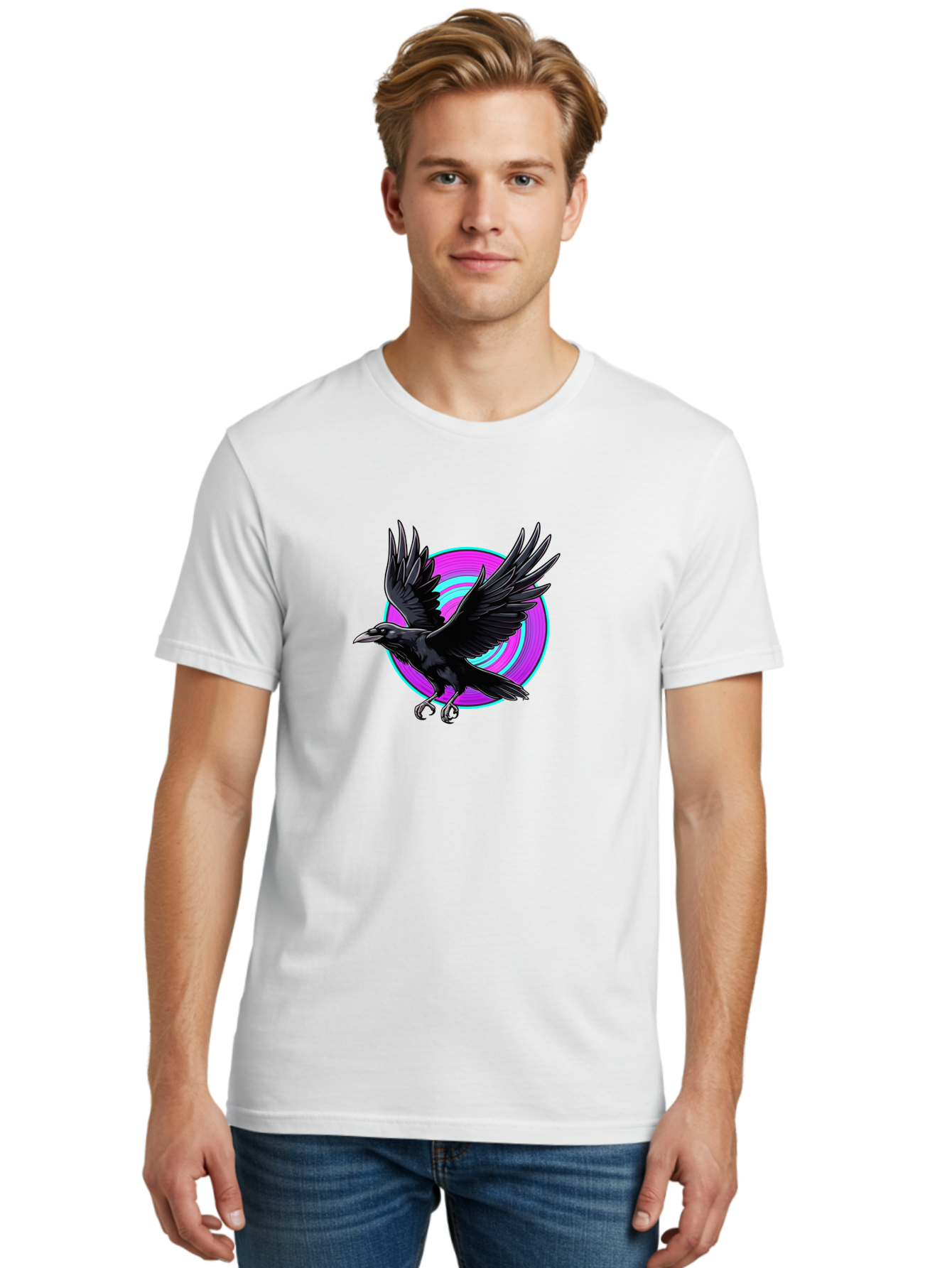 Crow-With-Spread-Wings Men'S Graphic Tee, 100% Cotton, Comfortable Casual Summer Wear, Machine Washable, Vintage Camera, Old Camera, Antique Camera, Black Camera, Classic Photography, Photography Equipment, Nostalgic Device, Film Camera, Bay105 28