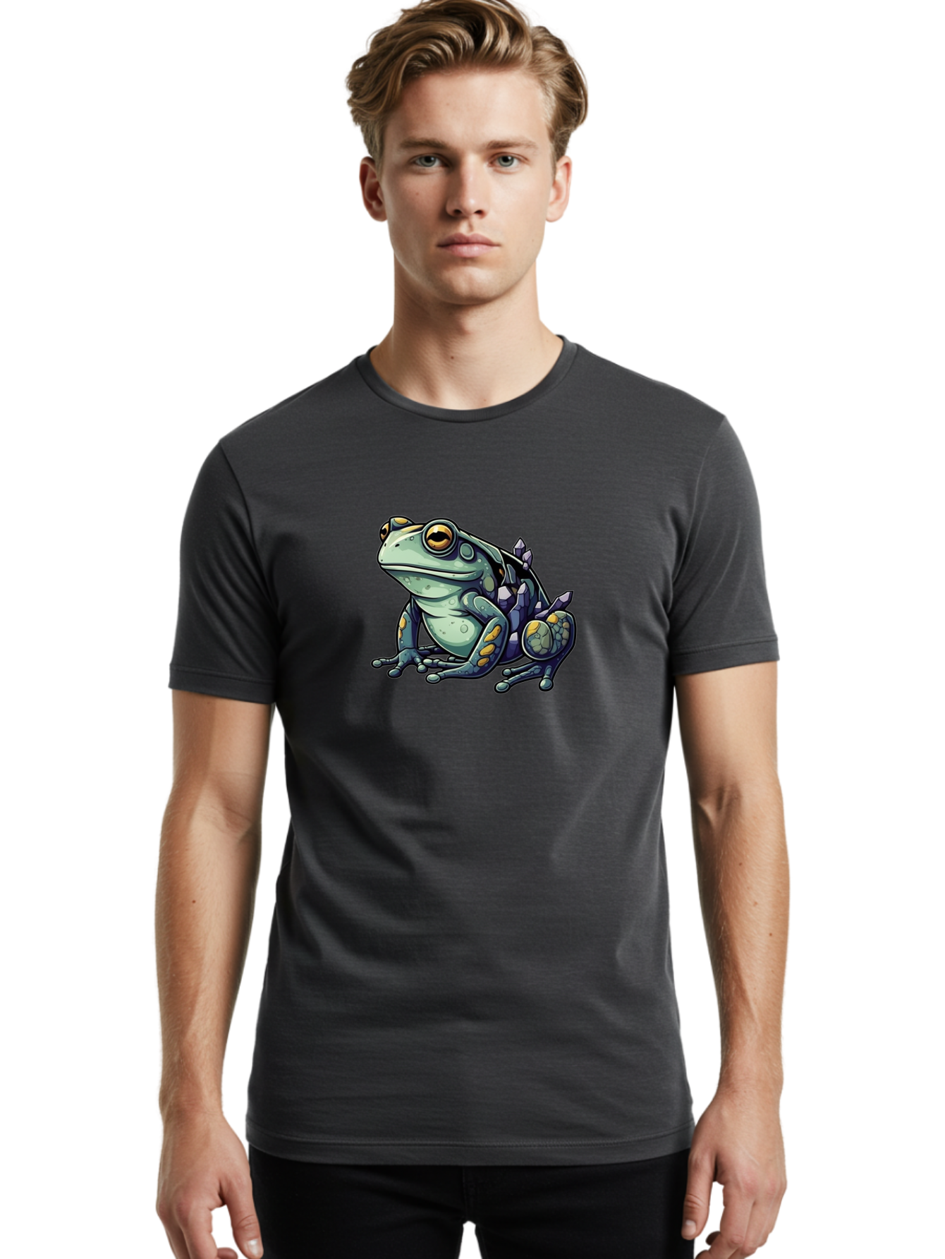 Crystal-Frog-2 Men'S Graphic Tee, 100% Cotton, Comfortable Casual Summer Wear, Machine Washable, Vintage Camera, Old Camera, Antique Camera, Black Camera, Classic Photography, Photography Equipment, Nostalgic Device, Film Camera, Camera Art Bay110 18