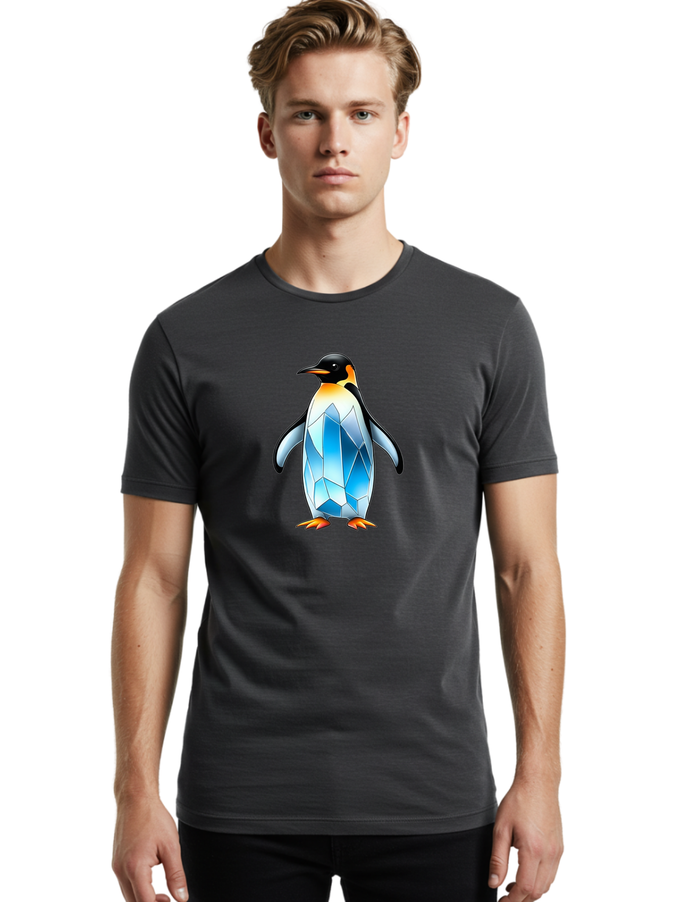 Crystal-Penguin-2 Men'S Graphic Tee, 100% Cotton, Comfortable Casual Summer Wear, Machine Washable, Vintage Camera, Old Camera, Antique Camera, Black Camera, Classic Photography, Photography Equipment, Nostalgic Device, Film Camera, Camera Art Bay115 21