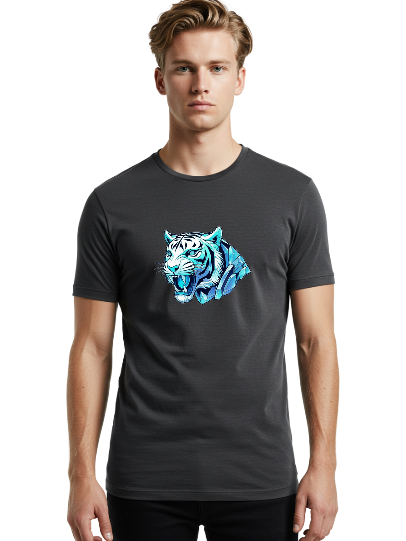 Crystal-Tiger-Head Men'S Graphic Tee, 100% Cotton, Comfortable Casual Summer Wear, Machine Washable, Vintage Camera, Old Camera, Antique Camera, Black Camera, Classic Photography, Photography Equipment, Nostalgic Device, Film Camera, Bay121 18