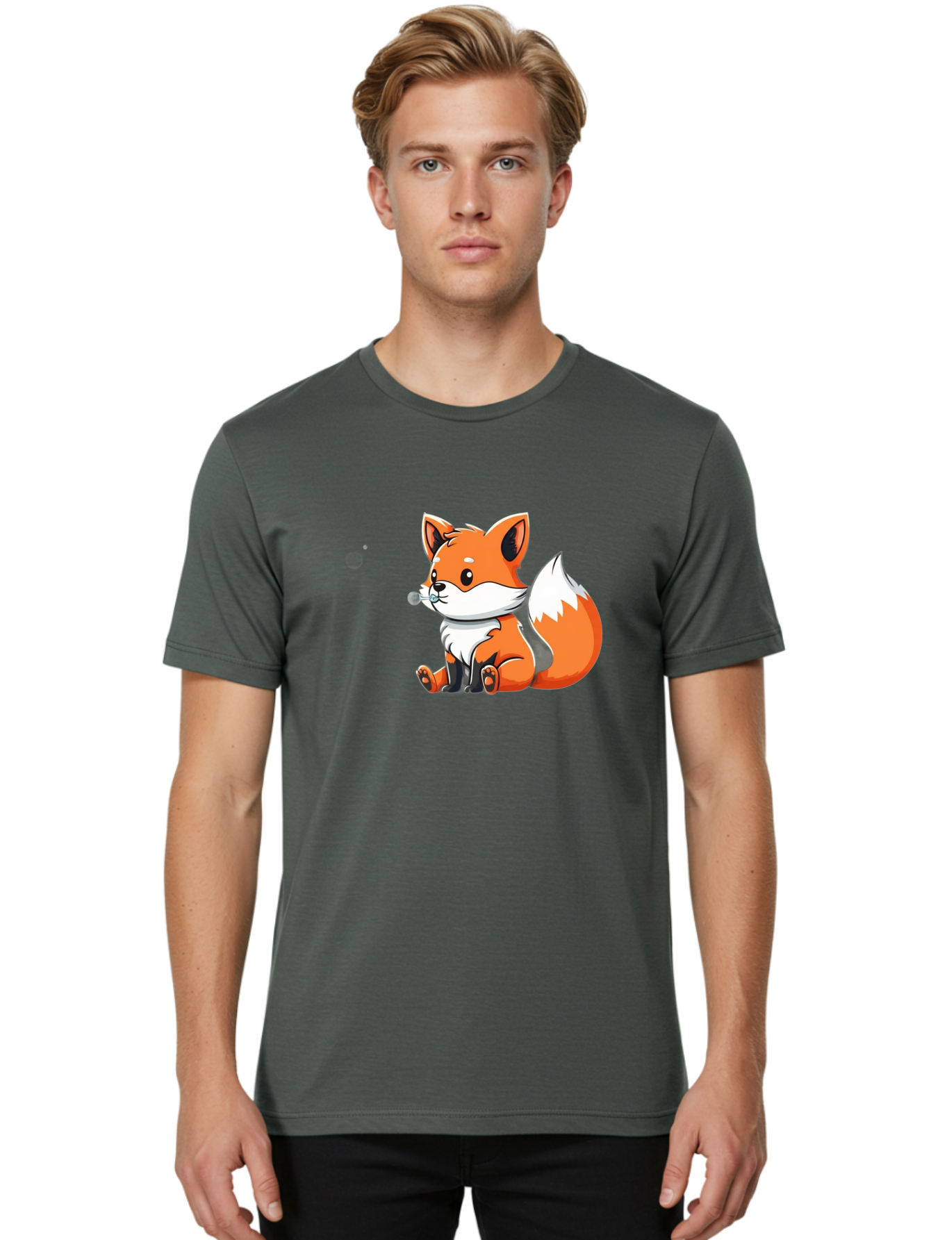 Cute-Cartoon-Fox-1 Men'S Graphic Tee, 100% Cotton, Comfortable Casual Summer Wear, Machine Washable, Vintage Camera, Old Camera, Antique Camera, Black Camera, Classic Photography, Photography Equipment, Nostalgic Device, Film Camera, Bay132 16