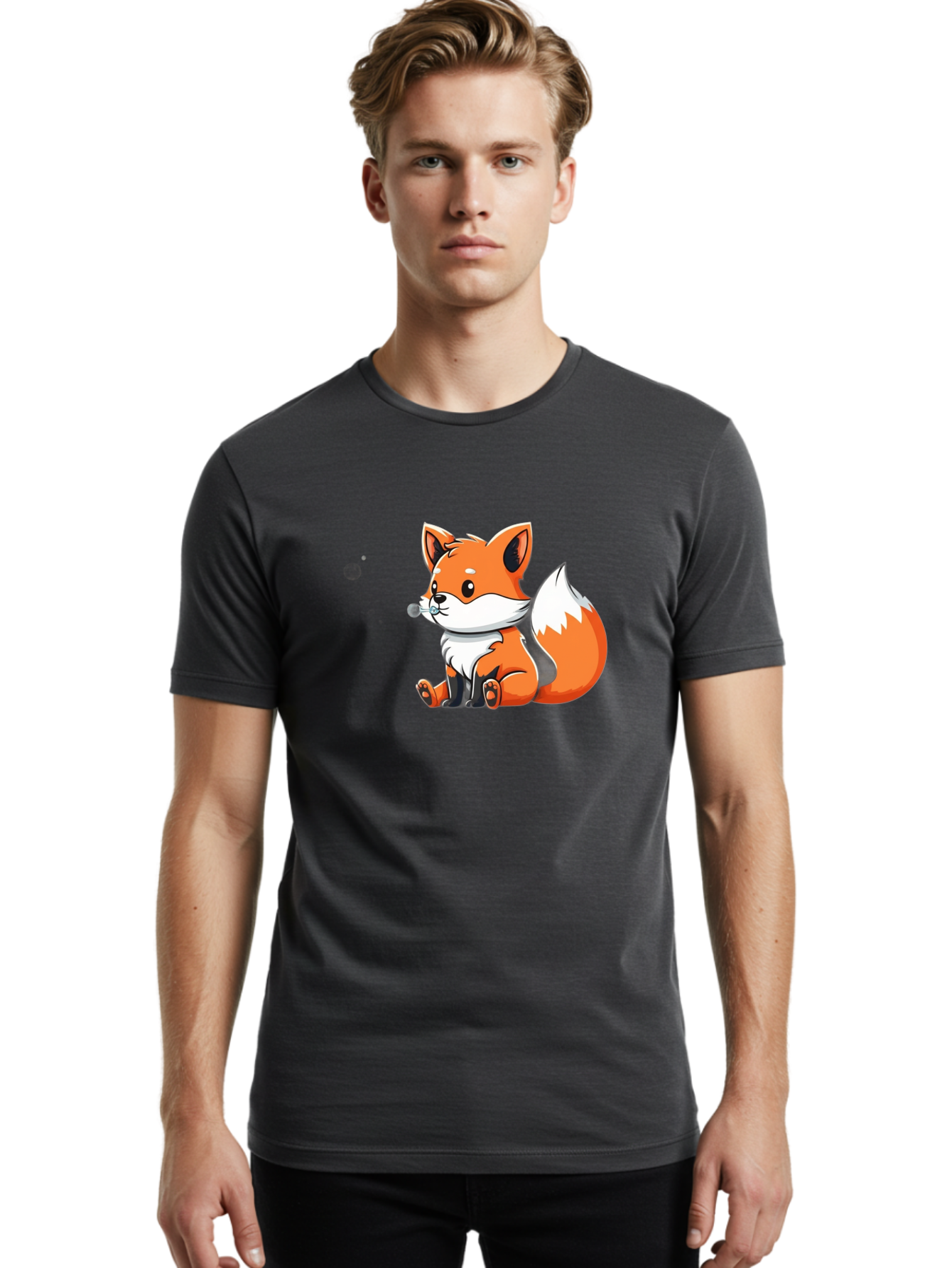 Cute-Cartoon-Fox-1 Men'S Graphic Tee, 100% Cotton, Comfortable Casual Summer Wear, Machine Washable, Vintage Camera, Old Camera, Antique Camera, Black Camera, Classic Photography, Photography Equipment, Nostalgic Device, Film Camera, Bay132 20