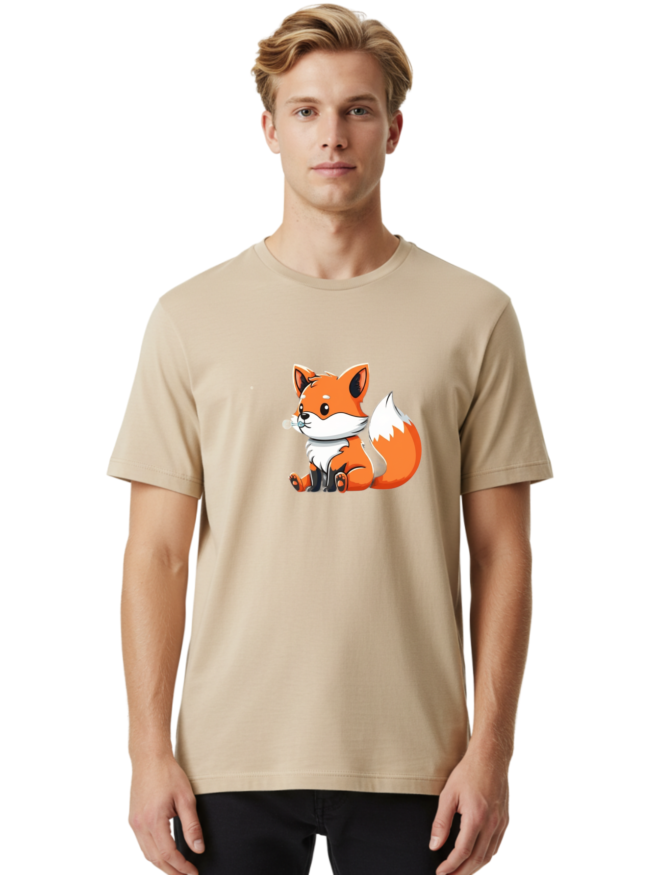 Cute-Cartoon-Fox-1 Men'S Graphic Tee, 100% Cotton, Comfortable Casual Summer Wear, Machine Washable, Vintage Camera, Old Camera, Antique Camera, Black Camera, Classic Photography, Photography Equipment, Nostalgic Device, Film Camera, Bay132 25