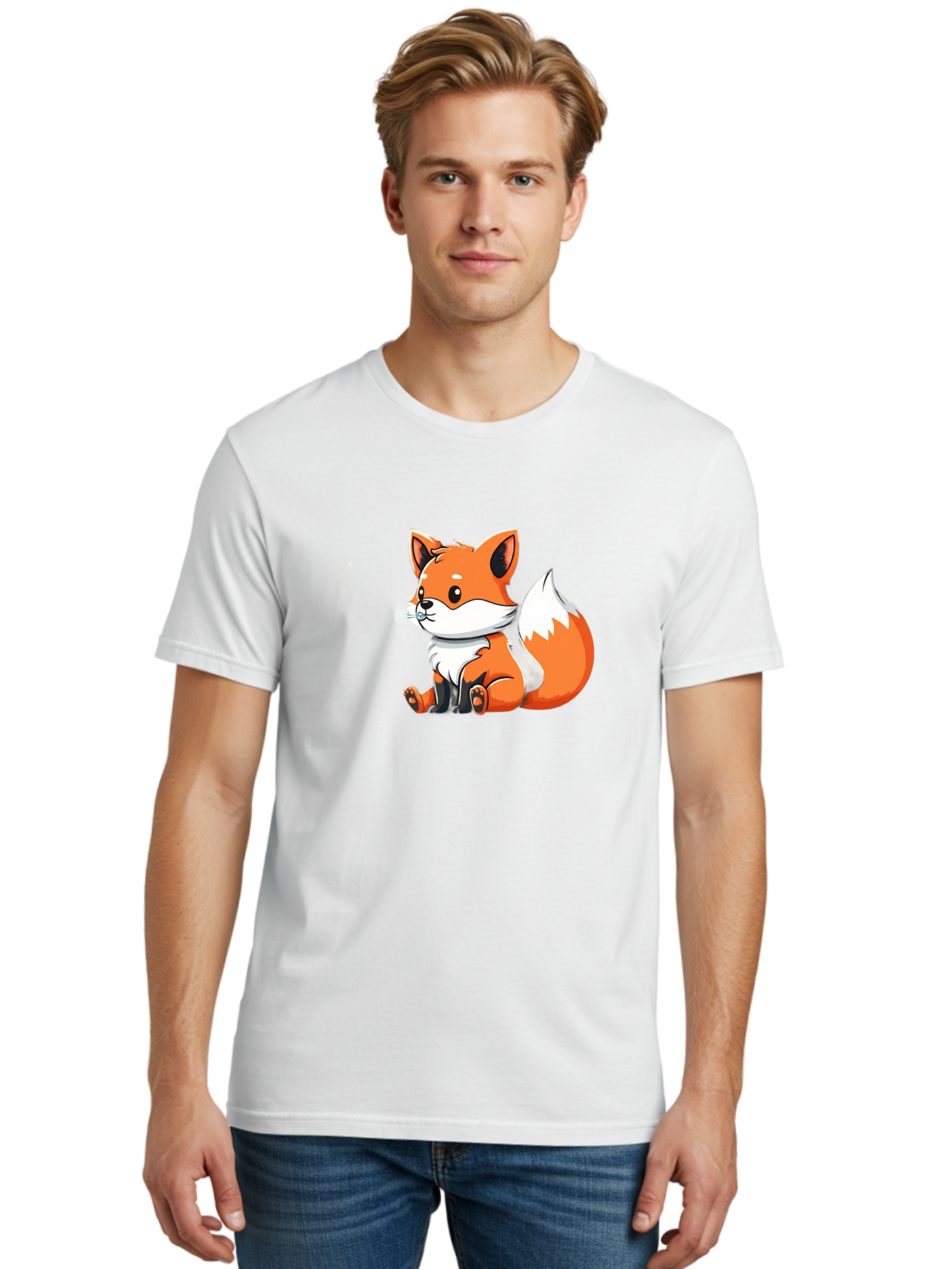 Cute-Cartoon-Fox-1 Men'S Graphic Tee, 100% Cotton, Comfortable Casual Summer Wear, Machine Washable, Vintage Camera, Old Camera, Antique Camera, Black Camera, Classic Photography, Photography Equipment, Nostalgic Device, Film Camera, Bay132 17
