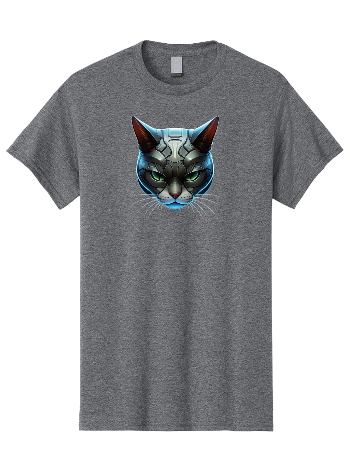 Cybernetic-Cat-Head Men'S Graphic Tee, 100% Cotton, Comfortable Casual Summer Wear, Machine Washable, Vintage Camera, Old Camera, Antique Camera, Black Camera, Classic Photography, Photography Equipment, Nostalgic Device, Film Camera, Bay146 9