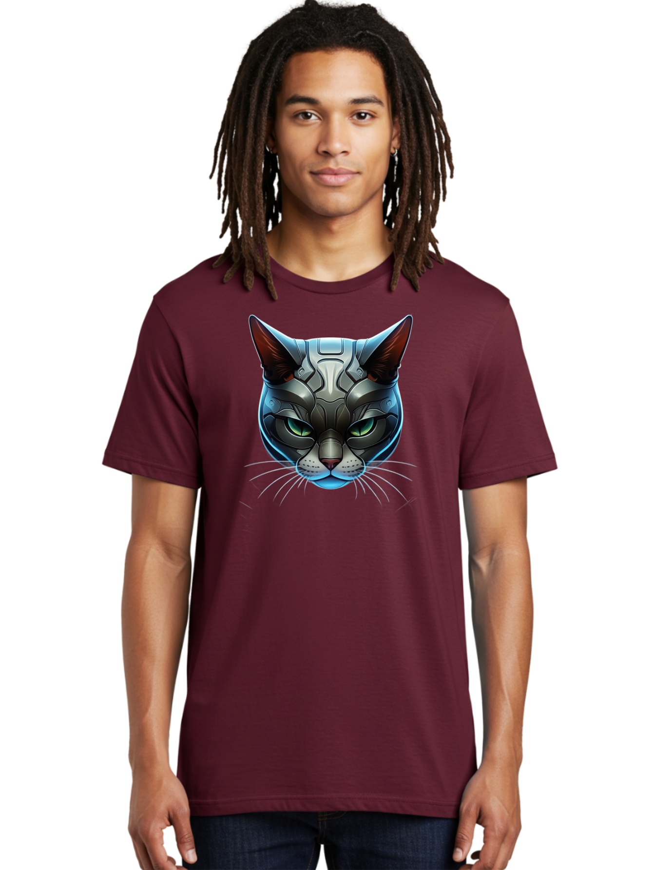 Cybernetic-Cat-Head Men'S Graphic Tee, 100% Cotton, Comfortable Casual Summer Wear, Machine Washable, Vintage Camera, Old Camera, Antique Camera, Black Camera, Classic Photography, Photography Equipment, Nostalgic Device, Film Camera, Bay146 23