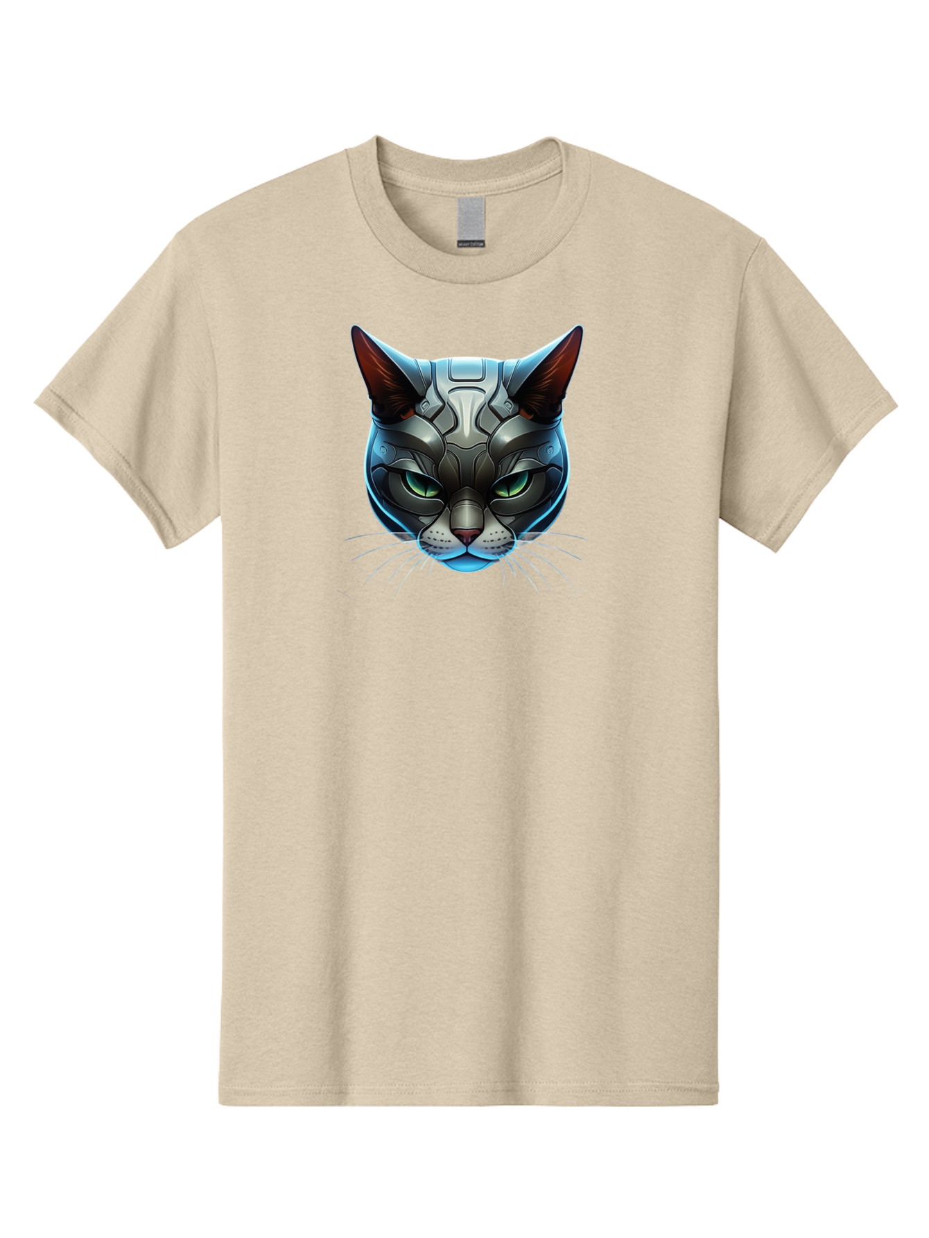 Cybernetic-Cat-Head Men'S Graphic Tee, 100% Cotton, Comfortable Casual Summer Wear, Machine Washable, Vintage Camera, Old Camera, Antique Camera, Black Camera, Classic Photography, Photography Equipment, Nostalgic Device, Film Camera, Bay146