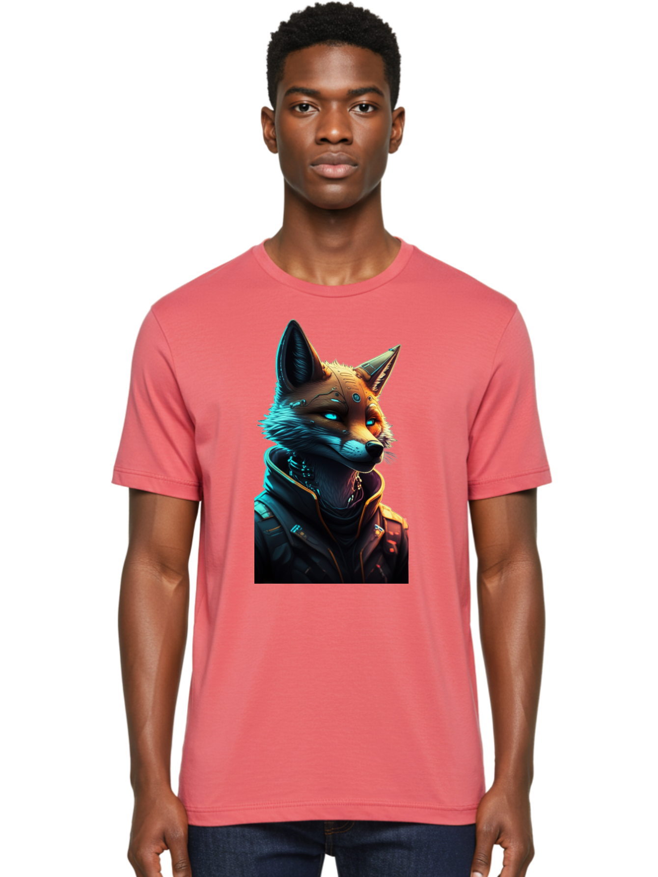 Cyberpunk-Fox-1 Men'S Graphic Tee, 100% Cotton, Comfortable Casual Summer Wear, Machine Washable, Vintage Camera, Old Camera, Antique Camera, Black Camera, Classic Photography, Photography Equipment, Nostalgic Device, Film Camera, Camera Art Bay148 18