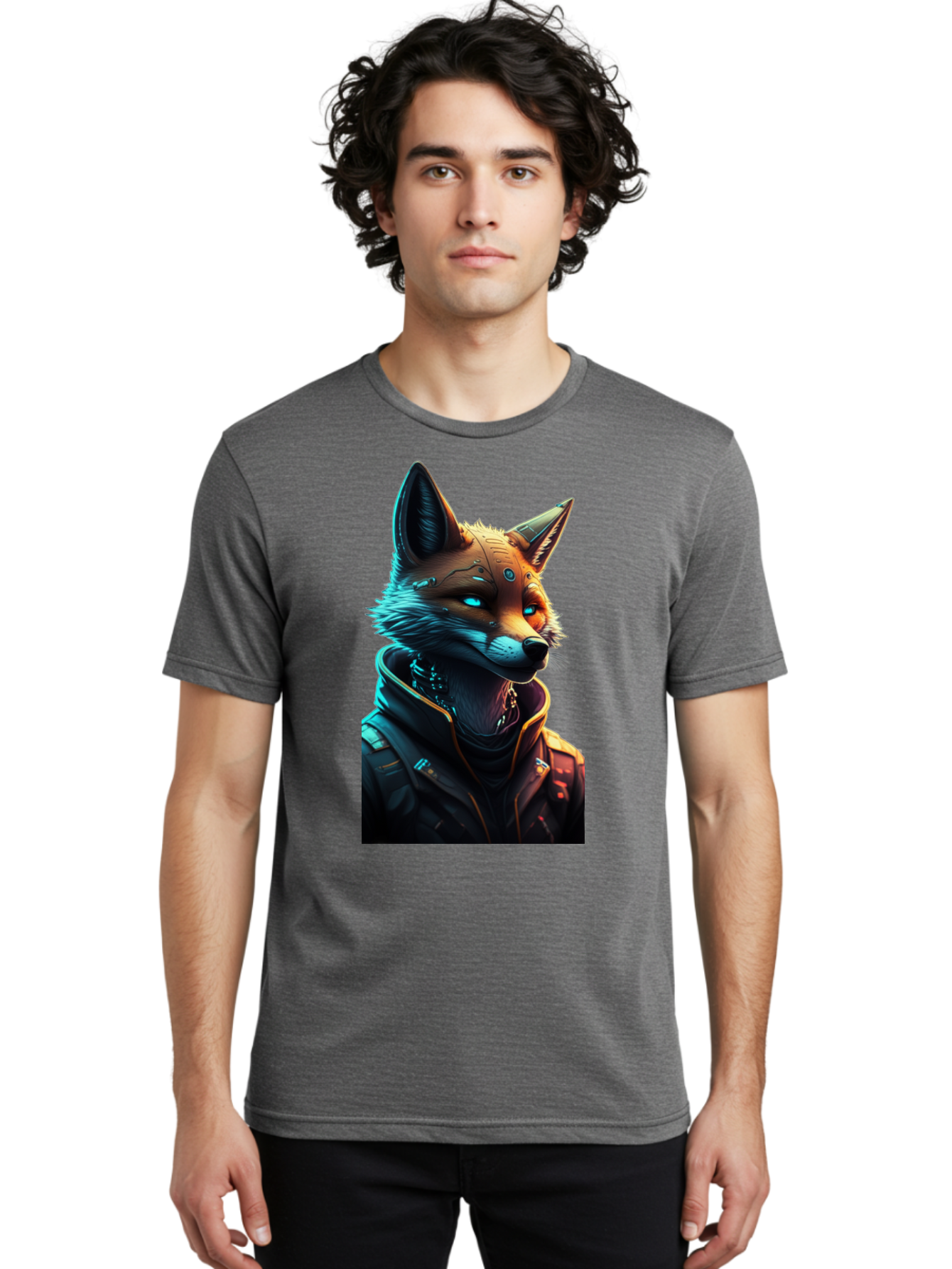 Cyberpunk-Fox-1 Men'S Graphic Tee, 100% Cotton, Comfortable Casual Summer Wear, Machine Washable, Vintage Camera, Old Camera, Antique Camera, Black Camera, Classic Photography, Photography Equipment, Nostalgic Device, Film Camera, Camera Art Bay148 16