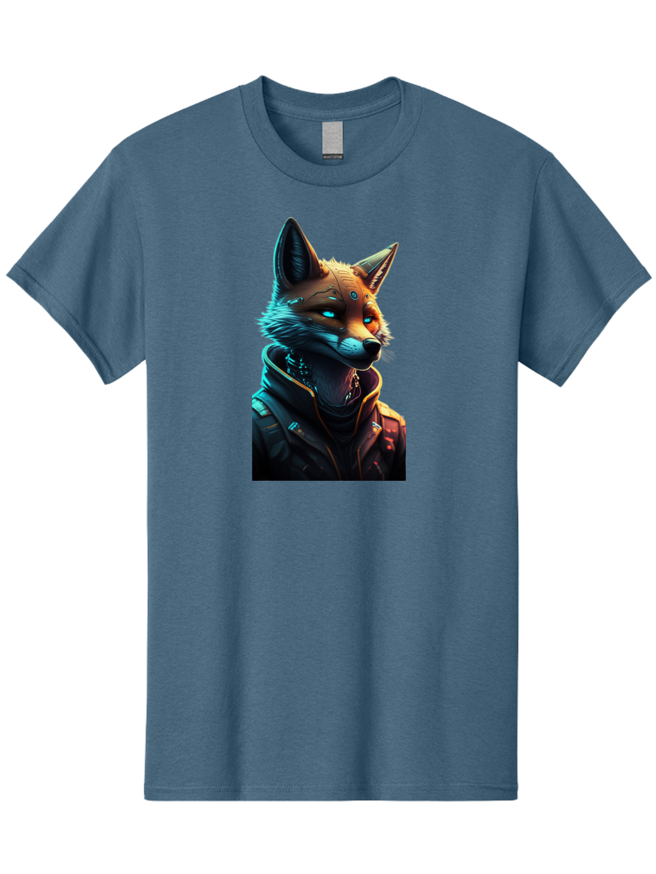 Cyberpunk-Fox-1 Men'S Graphic Tee, 100% Cotton, Comfortable Casual Summer Wear, Machine Washable, Vintage Camera, Old Camera, Antique Camera, Black Camera, Classic Photography, Photography Equipment, Nostalgic Device, Film Camera, Camera Art Bay148