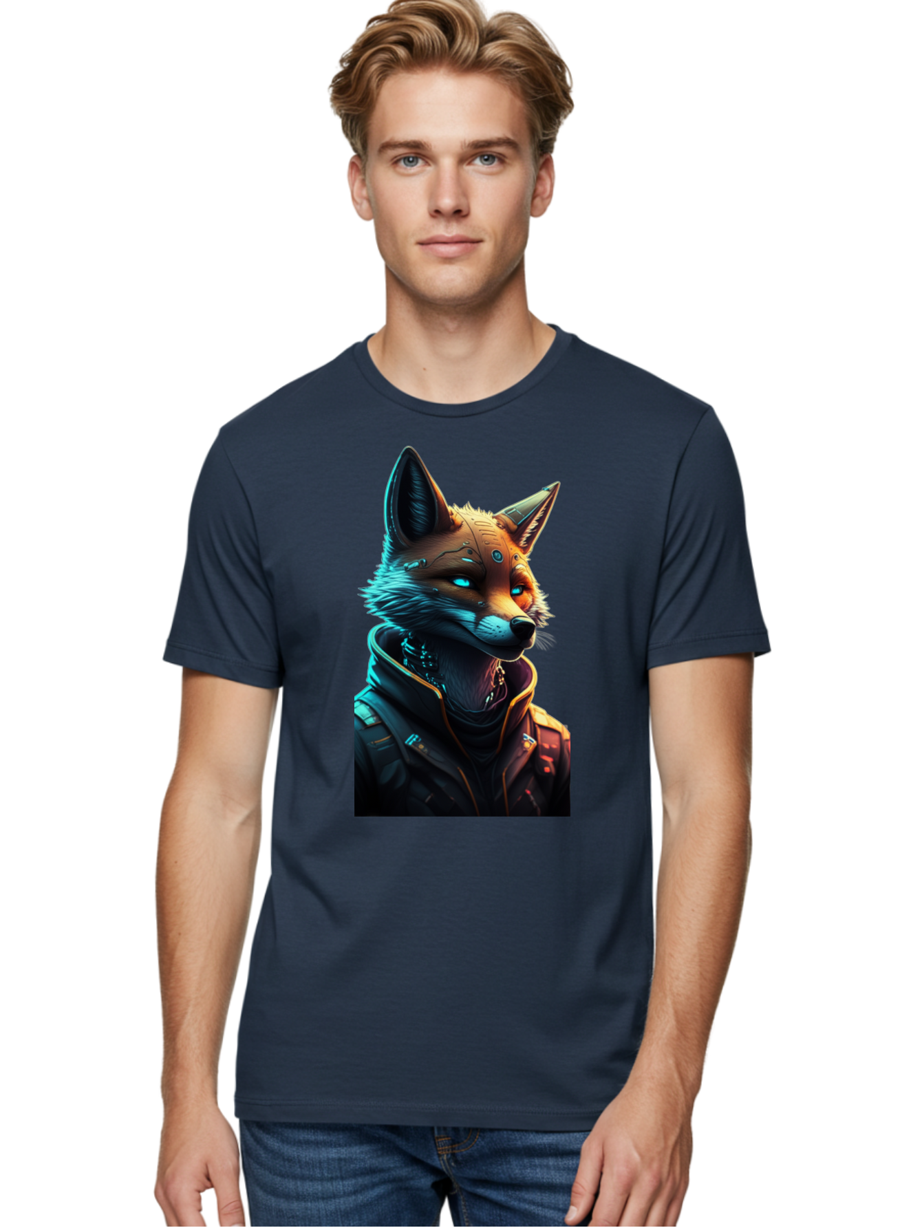 Cyberpunk-Fox-1 Men'S Graphic Tee, 100% Cotton, Comfortable Casual Summer Wear, Machine Washable, Vintage Camera, Old Camera, Antique Camera, Black Camera, Classic Photography, Photography Equipment, Nostalgic Device, Film Camera, Camera Art Bay148 28