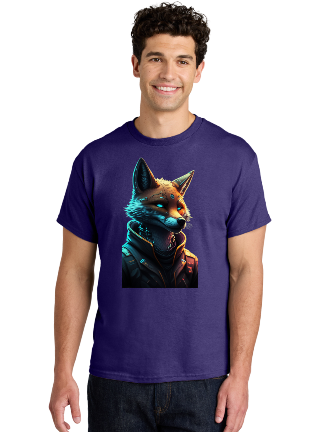 Cyberpunk-Fox-1 Men'S Graphic Tee, 100% Cotton, Comfortable Casual Summer Wear, Machine Washable, Vintage Camera, Old Camera, Antique Camera, Black Camera, Classic Photography, Photography Equipment, Nostalgic Device, Film Camera, Camera Art Bay148 25