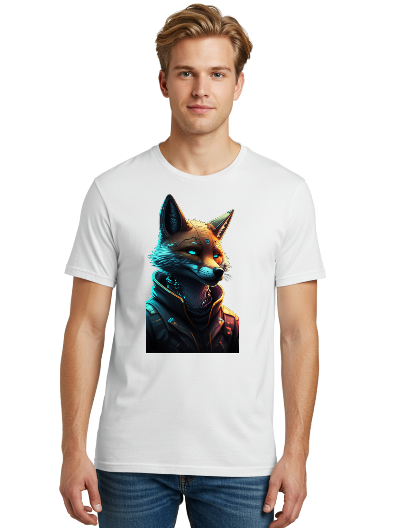 Cyberpunk-Fox-1 Men'S Graphic Tee, 100% Cotton, Comfortable Casual Summer Wear, Machine Washable, Vintage Camera, Old Camera, Antique Camera, Black Camera, Classic Photography, Photography Equipment, Nostalgic Device, Film Camera, Camera Art Bay148 20