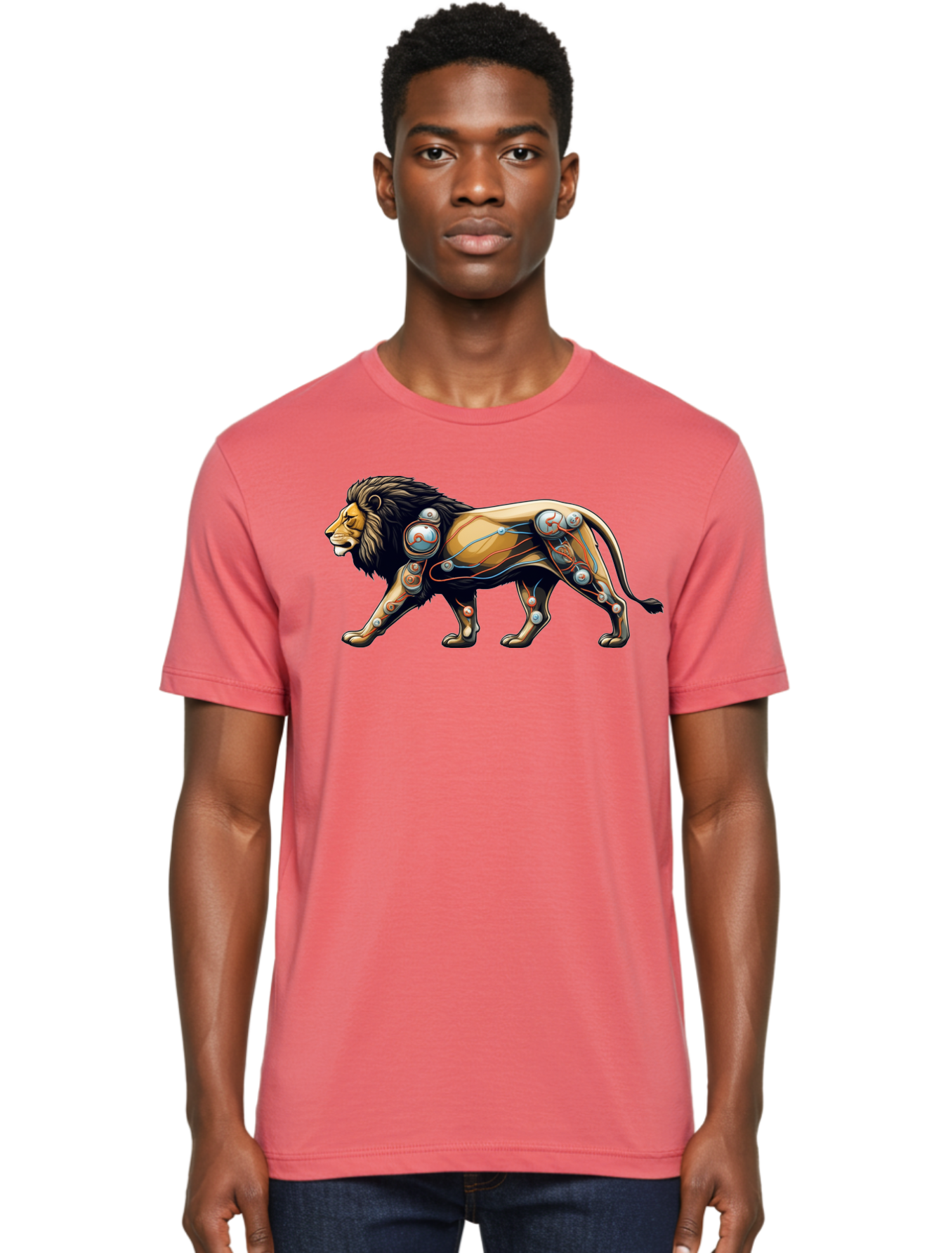 Cyborg-Lion Men'S Graphic Tee, 100% Cotton, Comfortable Casual Summer Wear, Machine Washable, Vintage Camera, Old Camera, Antique Camera, Black Camera, Classic Photography, Photography Equipment, Nostalgic Device, Film Camera, Camera Art Bay150 28