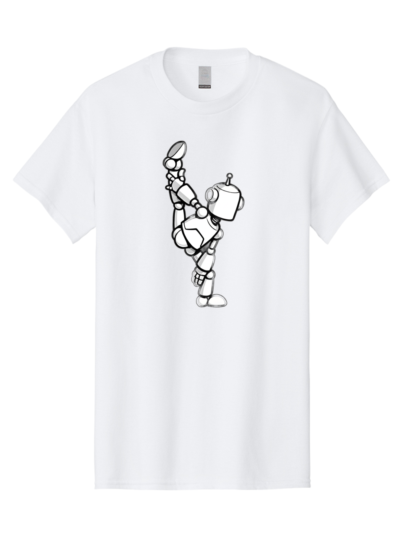 Dabbing-Robot-1 Men'S Graphic Tee, 100% Cotton, Comfortable Casual Summer Wear, Machine Washable, Vintage Camera, Old Camera, Antique Camera, Black Camera, Classic Photography, Photography Equipment, Nostalgic Device, Film Camera, Camera Art Bay154 5