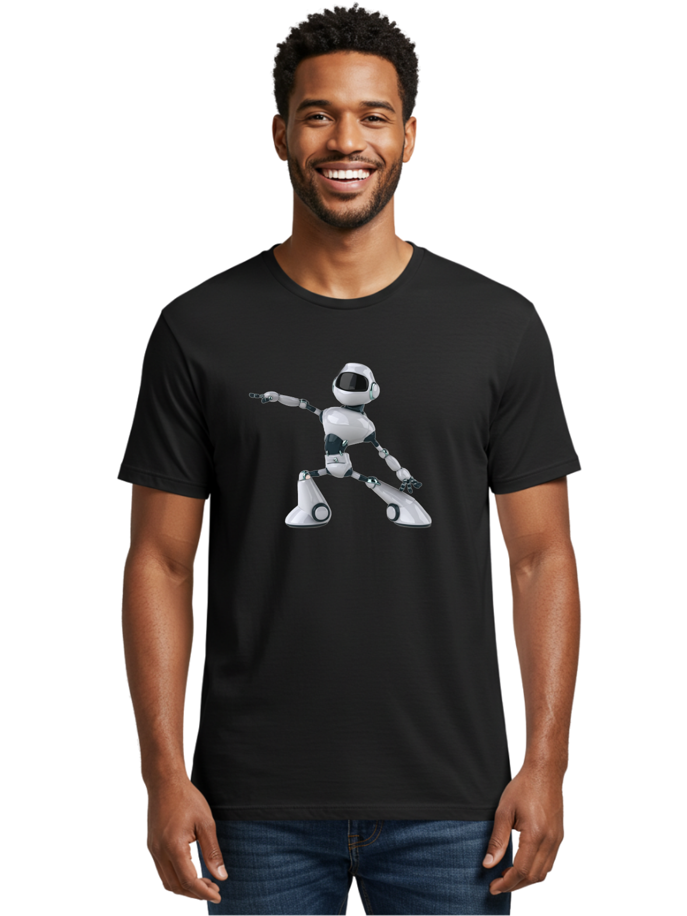 Dancing-Robot-1 Men'S Graphic Tee, 100% Cotton, Comfortable Casual Summer Wear, Machine Washable, Vintage Camera, Old Camera, Antique Camera, Black Camera, Classic Photography, Photography Equipment, Nostalgic Device, Film Camera, Camera Art Bay156 22