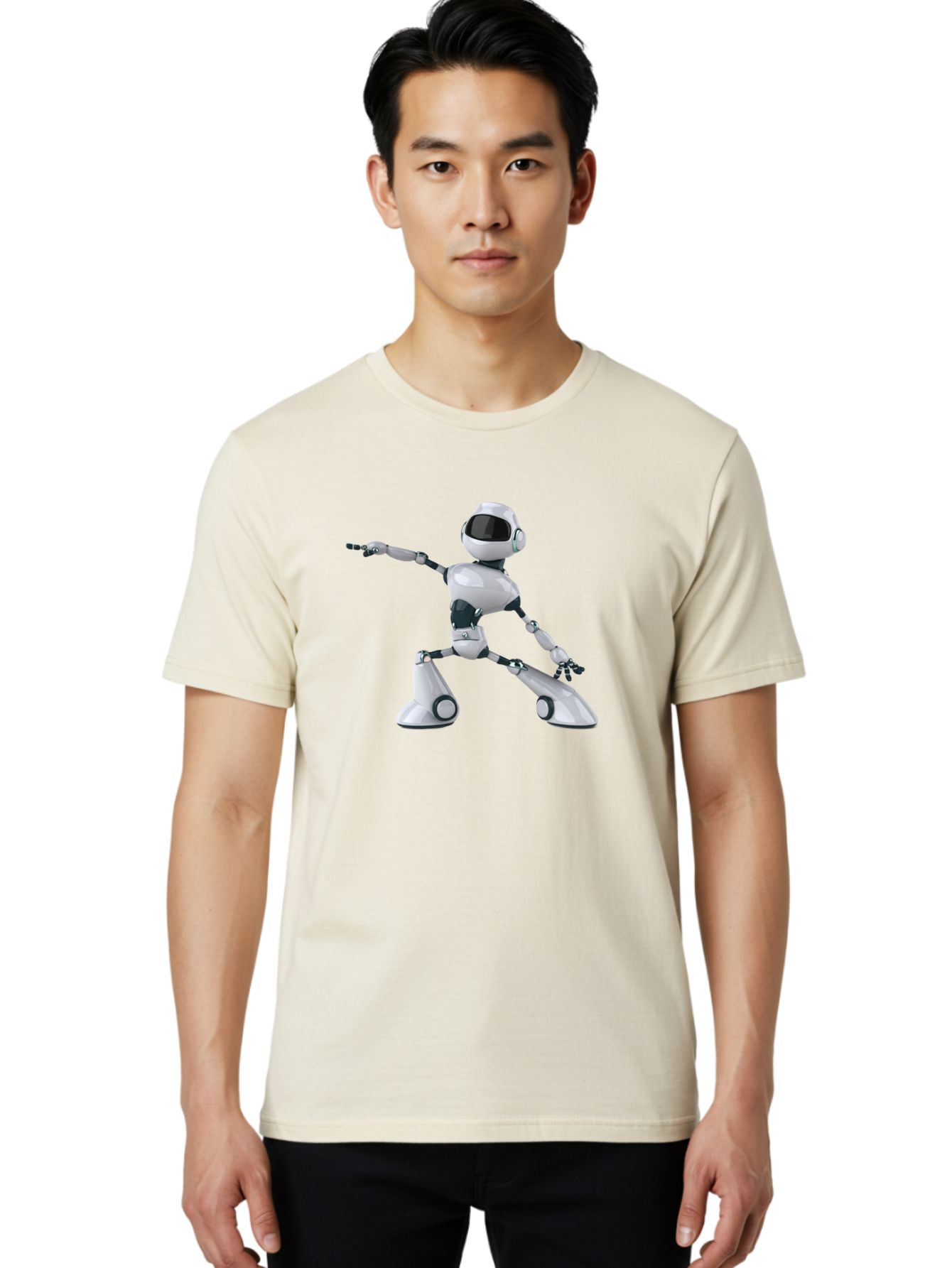Dancing-Robot-1 Men'S Graphic Tee, 100% Cotton, Comfortable Casual Summer Wear, Machine Washable, Vintage Camera, Old Camera, Antique Camera, Black Camera, Classic Photography, Photography Equipment, Nostalgic Device, Film Camera, Camera Art Bay156 25