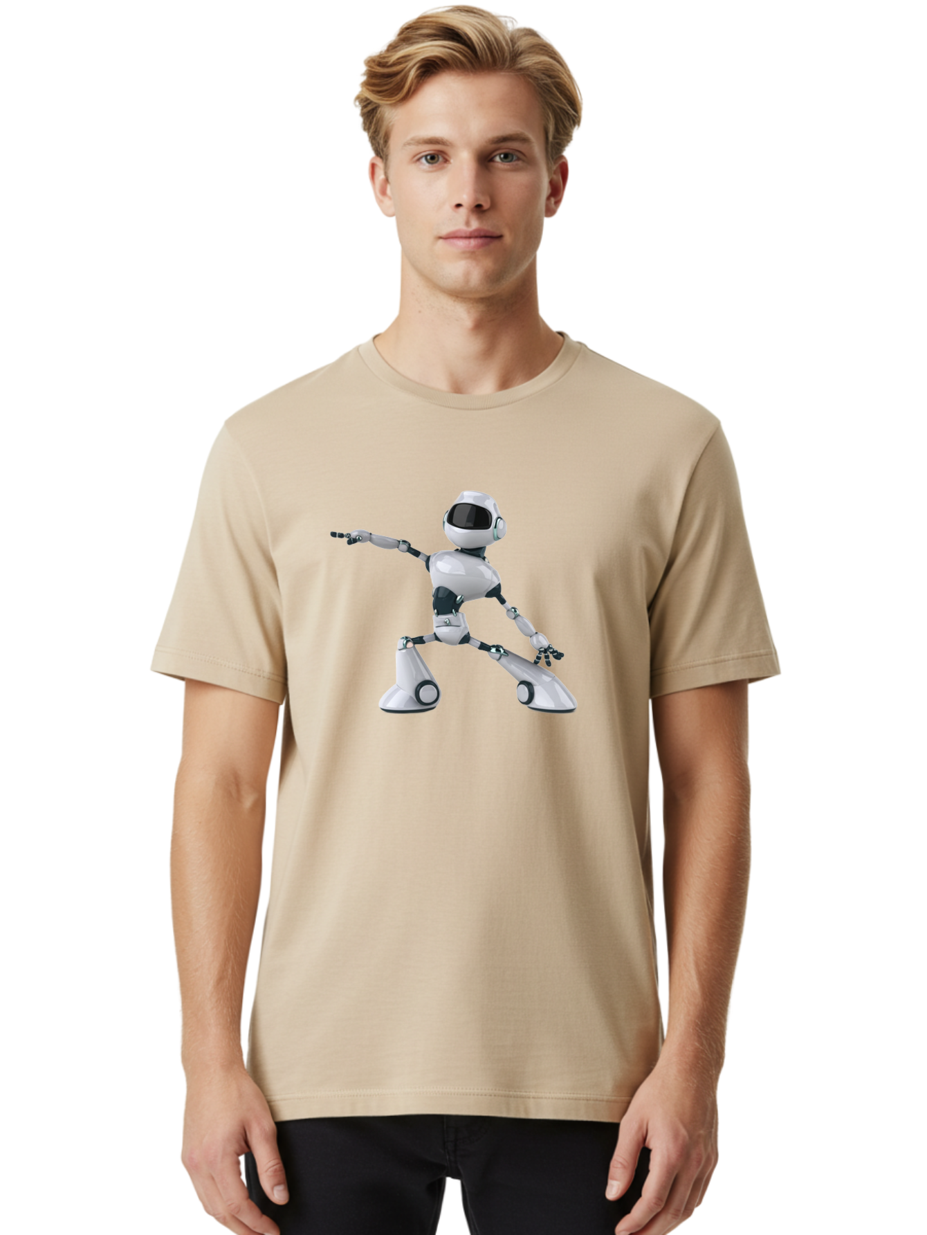 Dancing-Robot-1 Men'S Graphic Tee, 100% Cotton, Comfortable Casual Summer Wear, Machine Washable, Vintage Camera, Old Camera, Antique Camera, Black Camera, Classic Photography, Photography Equipment, Nostalgic Device, Film Camera, Camera Art Bay156 29