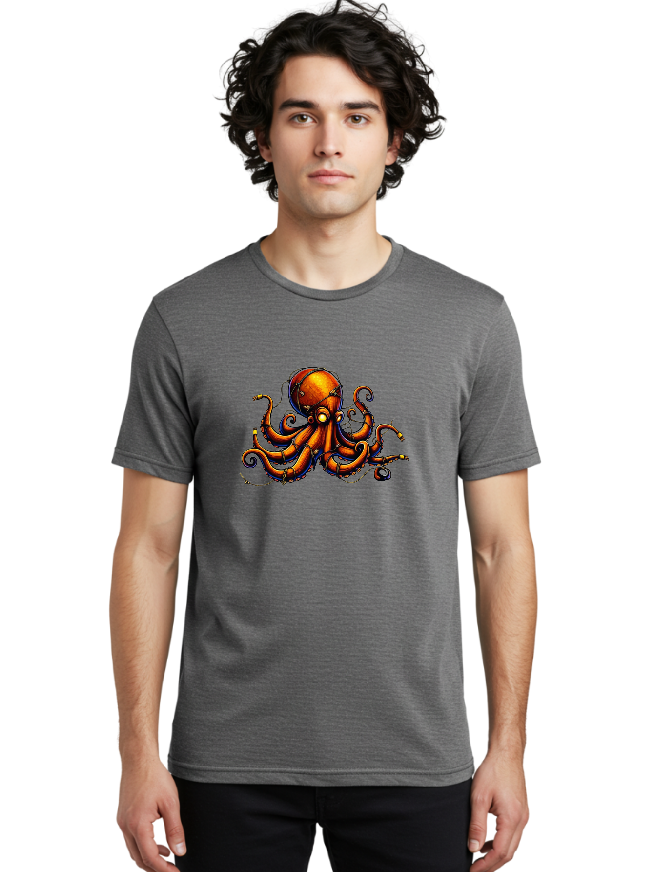 Diving-Octopus Men'S Graphic Tee, 100% Cotton, Comfortable Casual Summer Wear, Machine Washable, Vintage Camera, Old Camera, Antique Camera, Black Camera, Classic Photography, Photography Equipment, Nostalgic Device, Film Camera, Camera Art Bay176 17