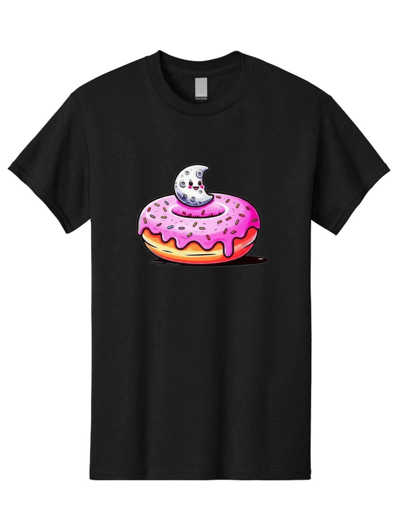 Donut-With-Moon Men'S Graphic Tee, 100% Cotton, Comfortable Casual Summer Wear, Machine Washable, Vintage Camera, Old Camera, Antique Camera, Black Camera, Classic Photography, Photography Equipment, Nostalgic Device, Film Camera, Camera Art Bay181 7
